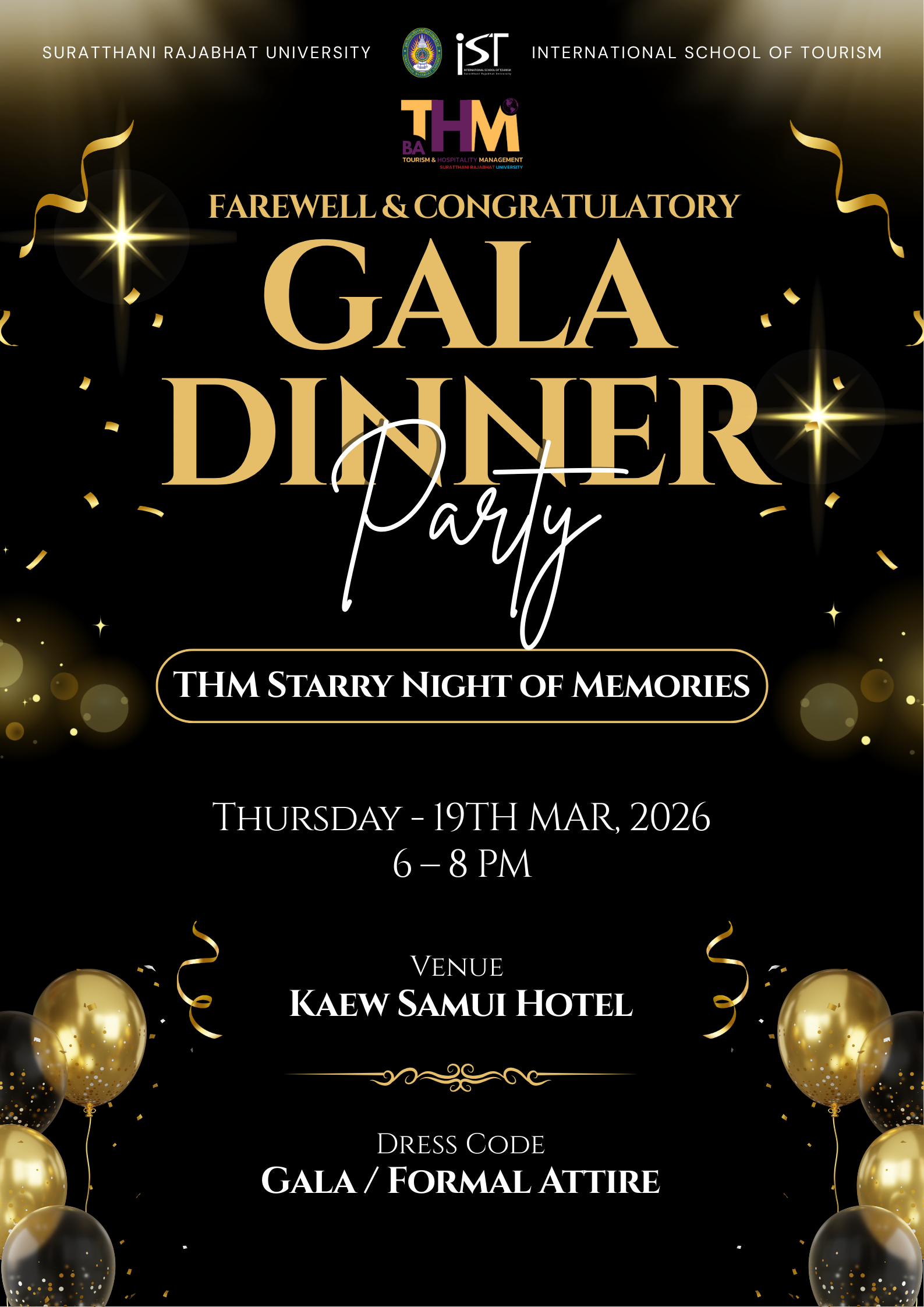 Farewell & Congratulatory GALA Dinner Party : THM Starry Night of Memories